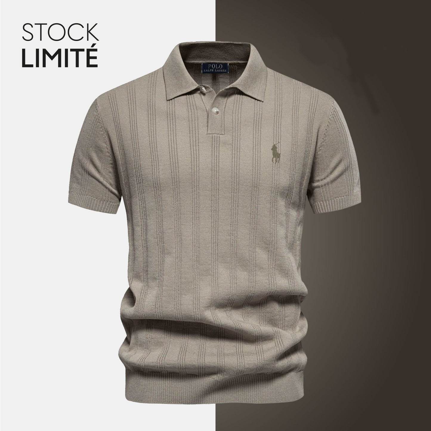 Palm Row | Textured Knit Polo Shirt