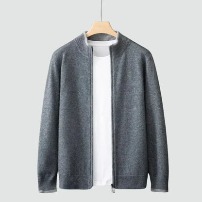 Old Money Pure Cashmere Zip Cardigan
