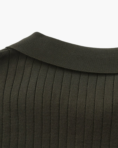 Premium Ribbed Knit Polo