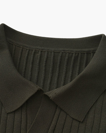 Premium Ribbed Knit Polo