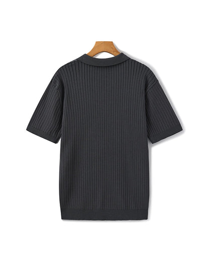 Premium Ribbed Knit Polo