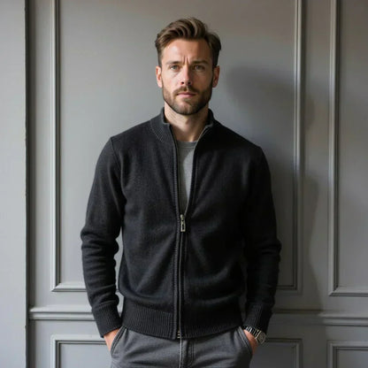 Old Money Pure Cashmere Zip Cardigan