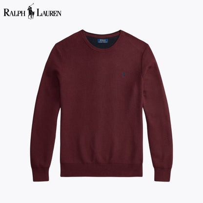 RL Mesh-Knit Cotton Crewneck Sweater