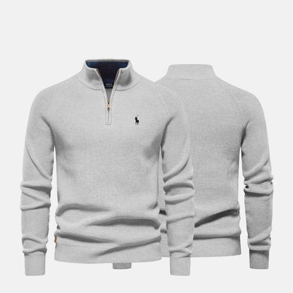 Palm Row | Refined Ribbed Zip Pullover